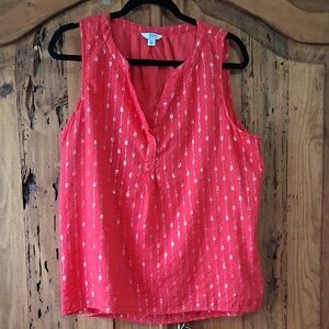 Crown & Ivy Red Sleeveless Blouse